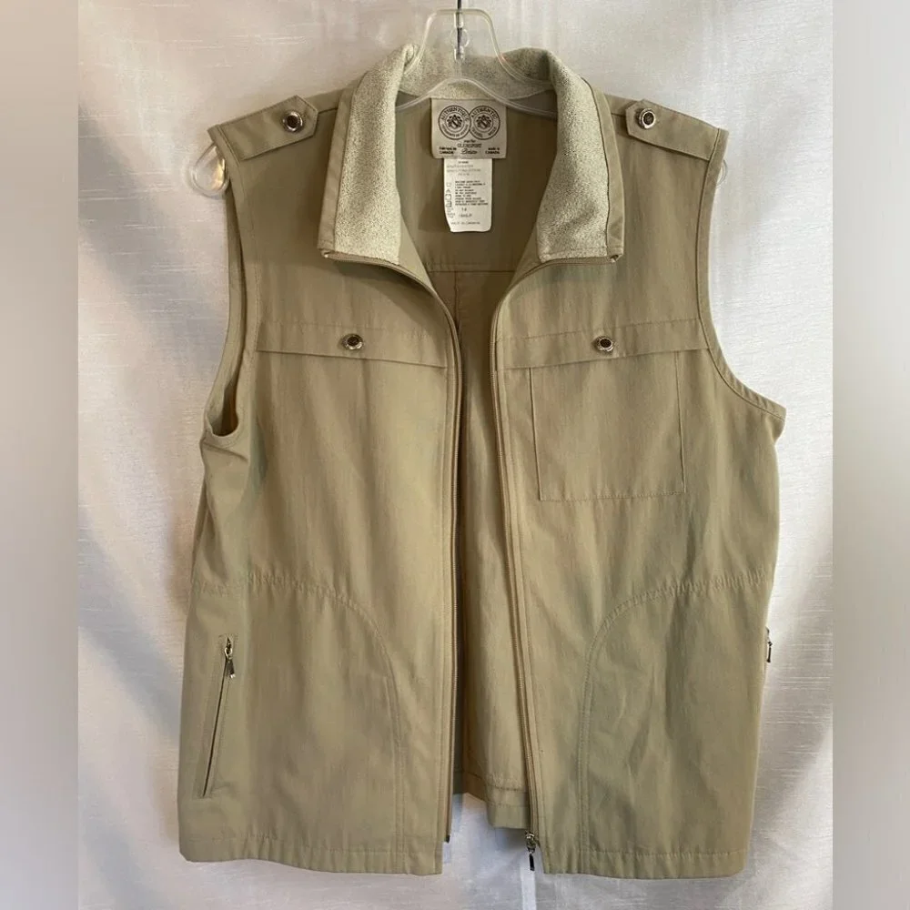 Vintage Beige Travel Wear by Glensport Hiking  Vest Ladies 14 - Picture 3 of 15